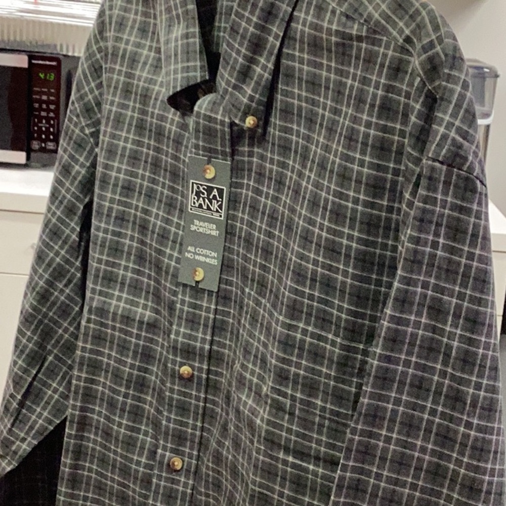 Jos. A. Bank Men's Gray Plaid Shirt